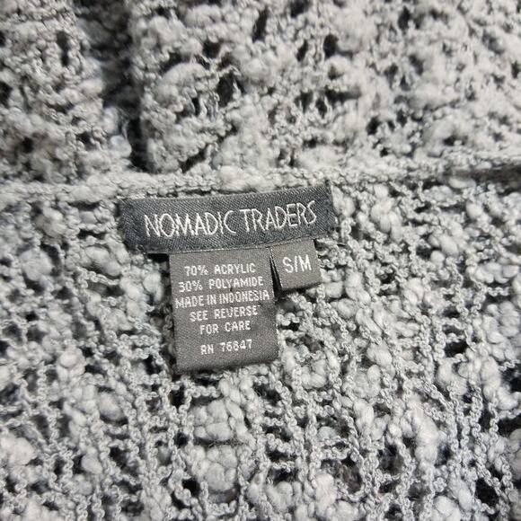 Nomadic Traders charcoal gray sheer chunky Asym sweater S/M - Picture 7 of 8